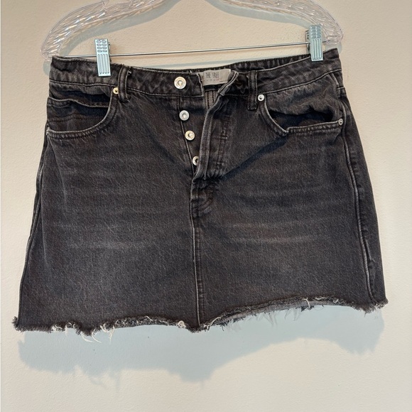 We The Free Black Denim Mini Skirt - Size 30 - Picture 1 of 4
